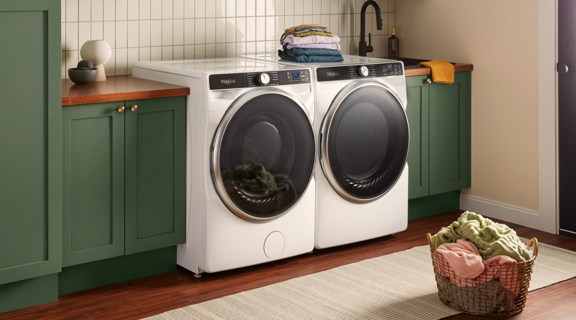 A Whirlpool® Front Load Washer & Dryer Set