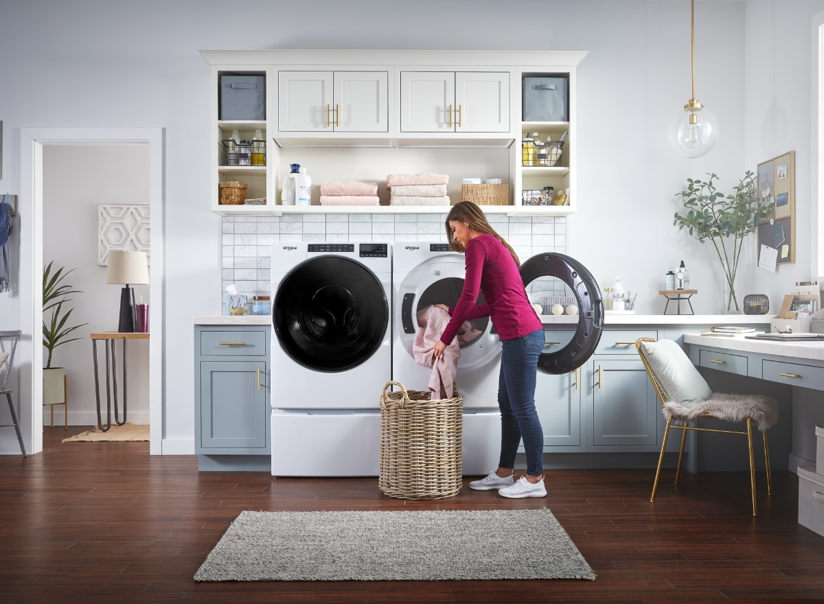 Person doing laundry