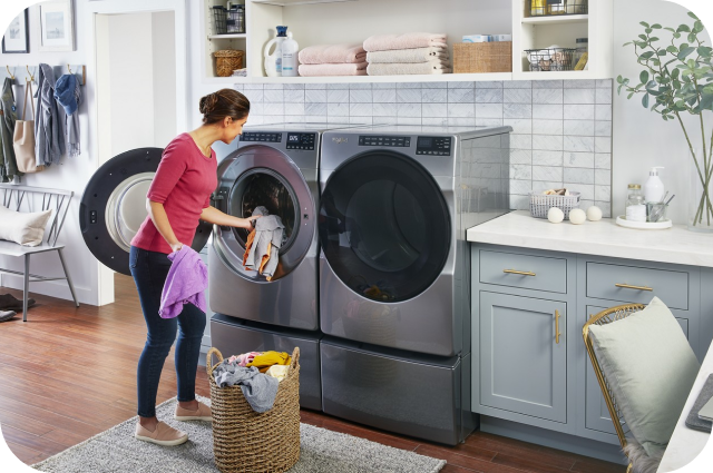 Person doing laundry
