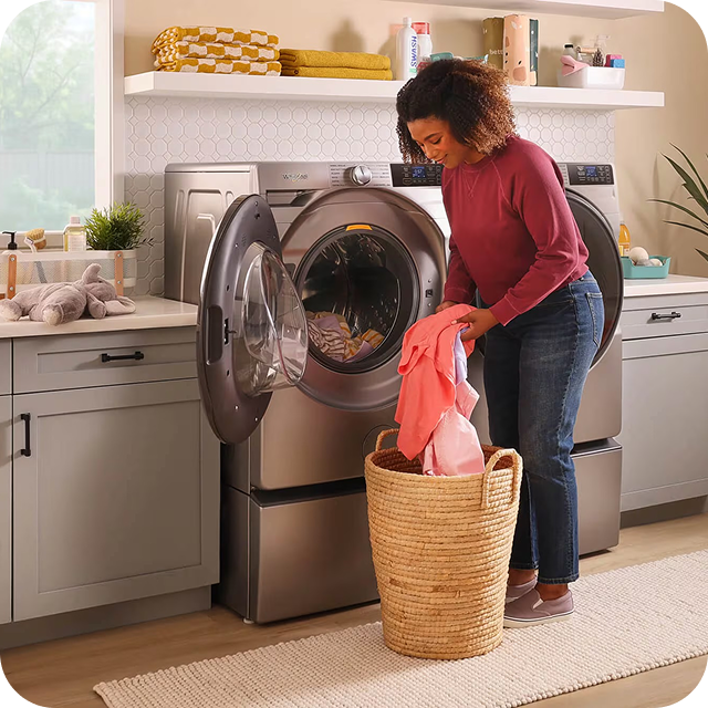 Person doing laundry