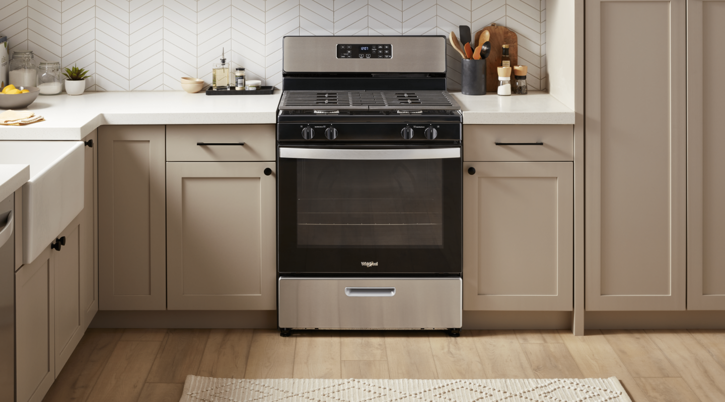 A Whirlpool® oven in a modern kitchen.