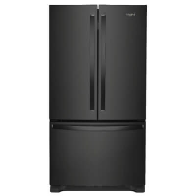 Black stainless steel Whirlpool® 20 Cu. Ft. Counter-Depth French Door Refrigerator