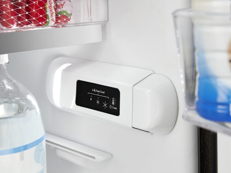 Close-up of Fast Cool controls inside a refrigerator
