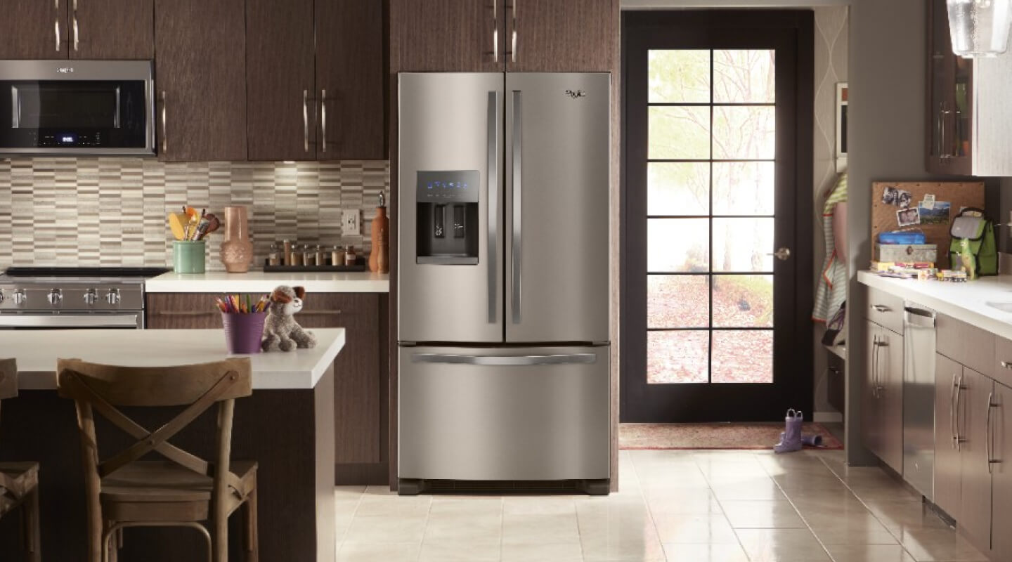 Whirlpool® French Door Refrigerator with external ice and water dispenser