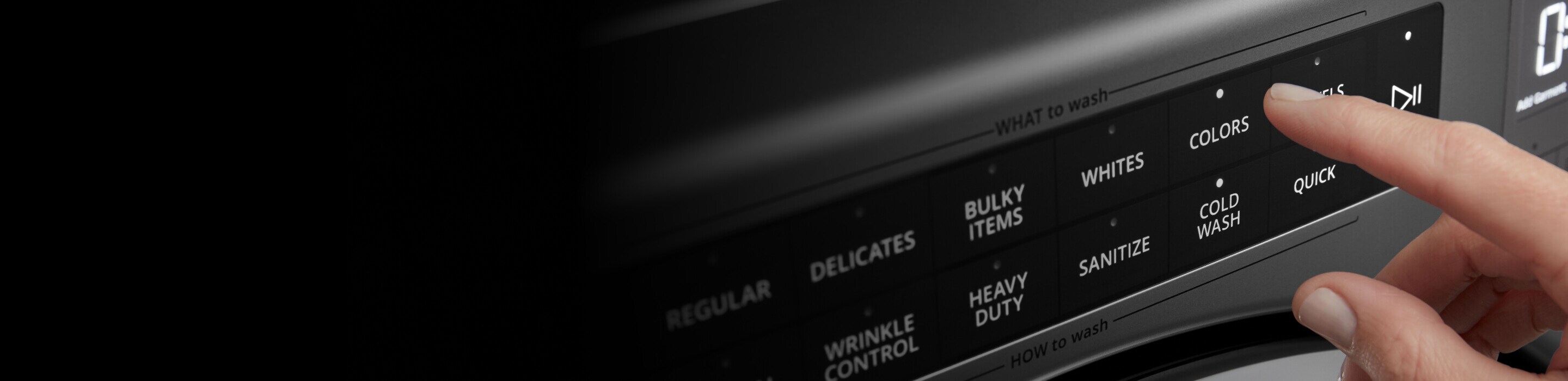 A washing machine control panel