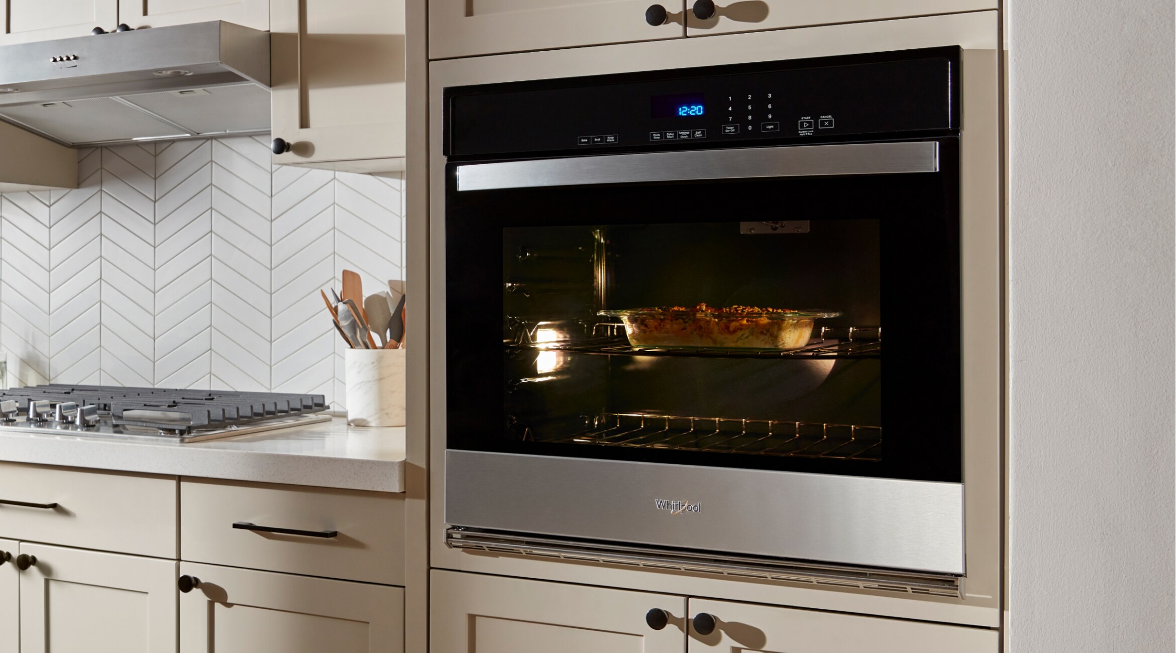 A Whirlpool® Starter Wall Oven in a modern kitchen