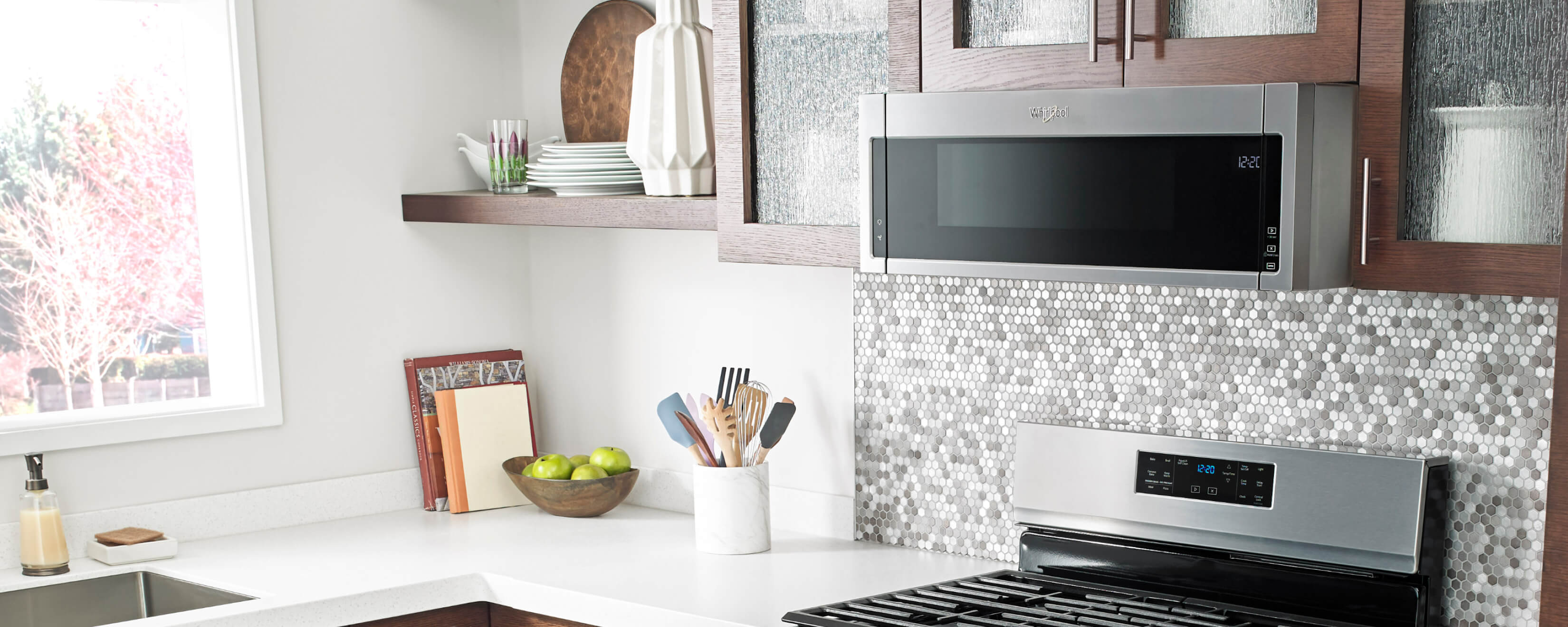 Low profile microwave over the range from Whirlpool.