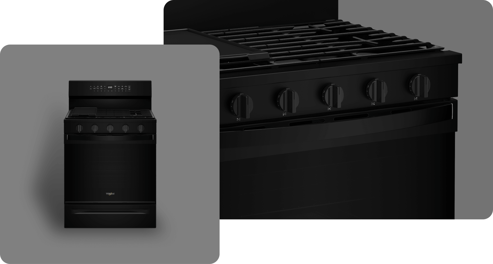 A Whirlpool® Range with a Fingerprint-Resistant Black Stainless Finish