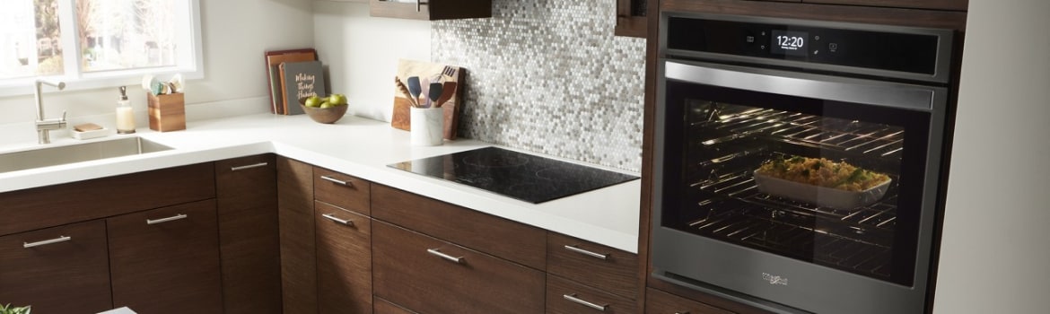 A casserole baking in a Whirlpool® Single Wall Oven