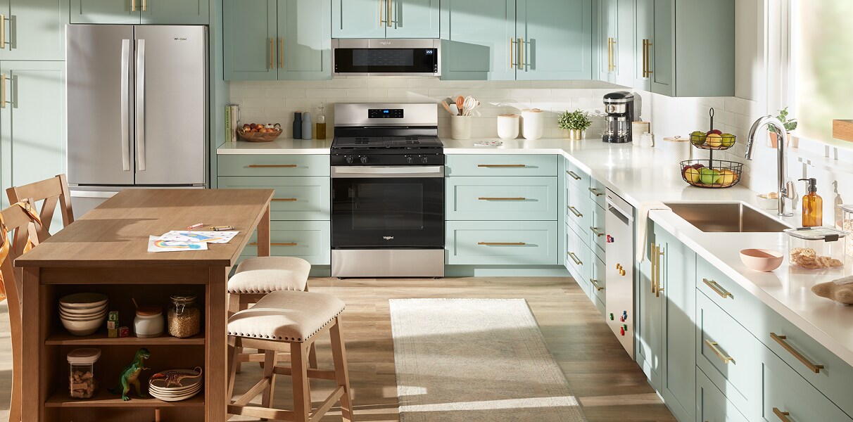 Kitchen with Whirlpool® appliances.