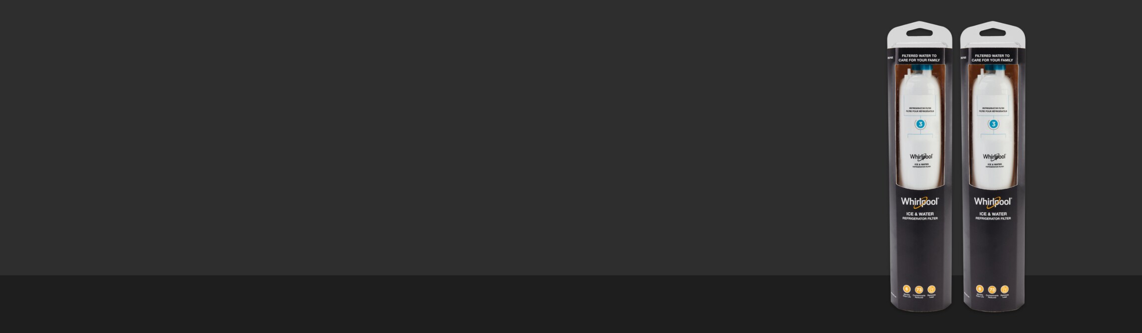 Water filters on a background