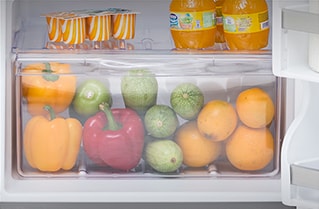 Cajón para frutas y verduras con cubierta de cristal templado