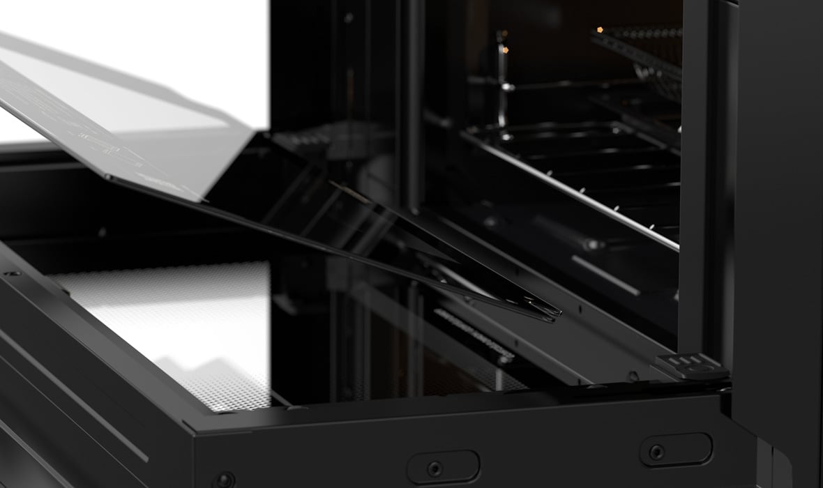 Puerta de horno panorámica retráctil