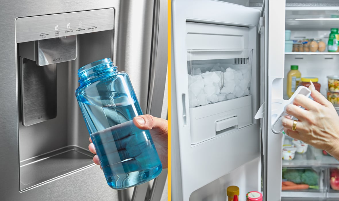 Dispensador de agua y hielo en la puerta
