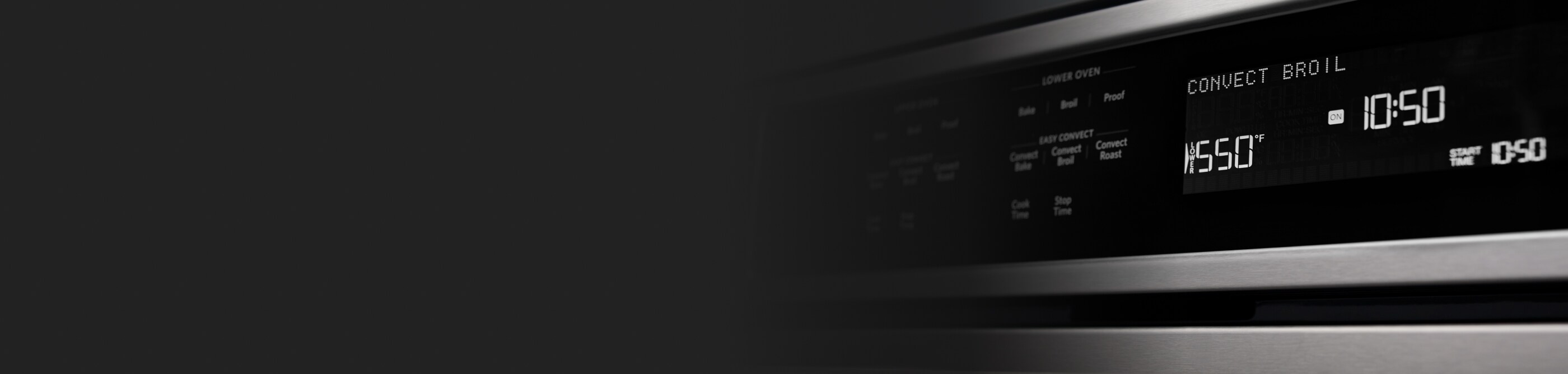 Oven control display showing convection oven setting