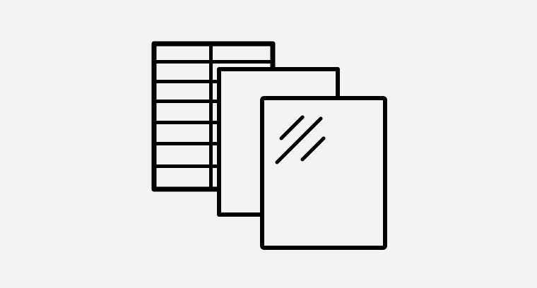 A line drawing showing a wire shelf, plastic shelf and glass shelf