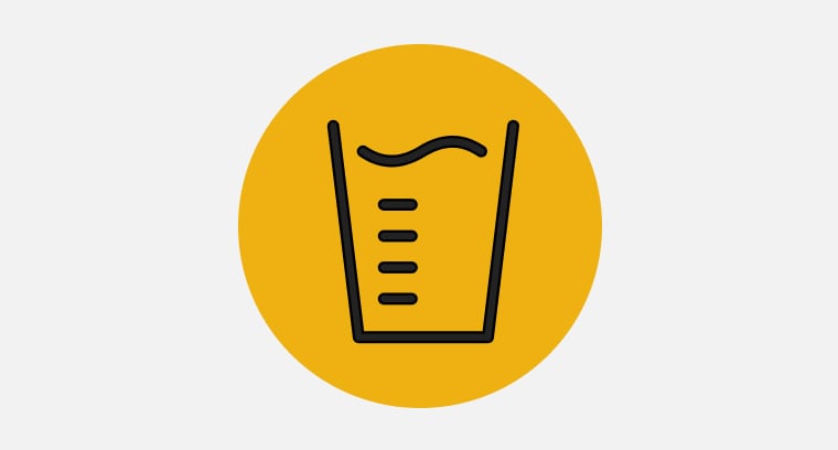 Icon of glass of water with measuring marks