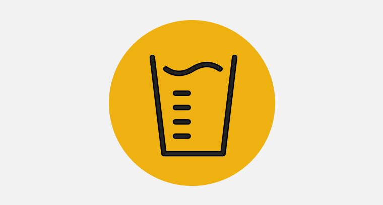 Icon of glass of water with measuring marks