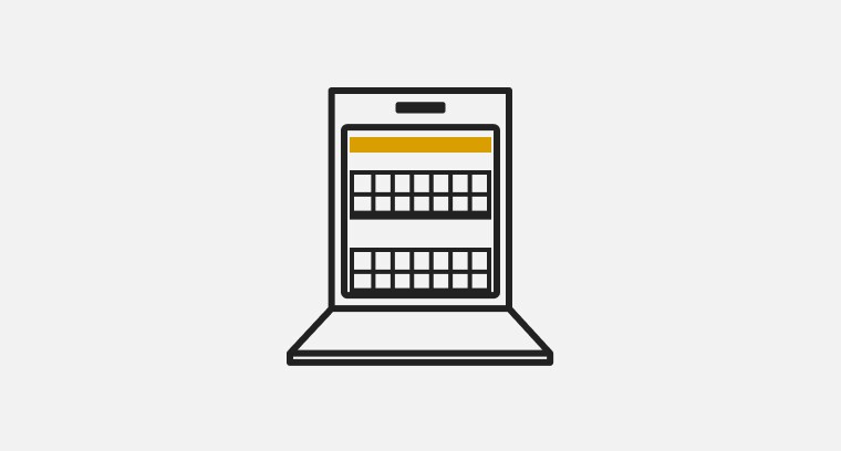A drawing of an open Whirlpool® Dishwasher showing where the 3rd Rack is on the inside