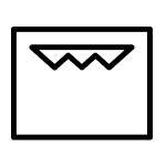 An icon of a box with a zigzag line at the top of it