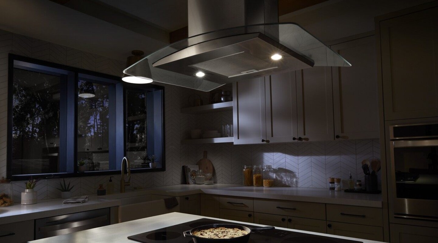 Whirlpool® 36" Curved Glass Island Mount Range Hood