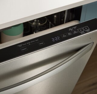 Top control dishwasher control panel