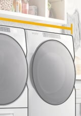 Front load laundry set dimensions graphic