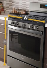 Gas range dimensions infographic