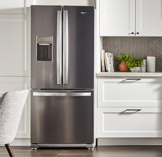 French door refrigerator in a modern kitchen