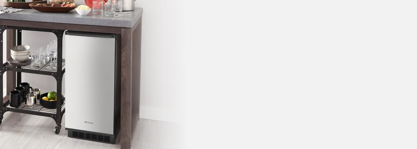 Whirlpool® Ice Maker under a bar cart