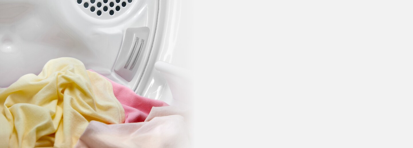 Clothes inside a dryer