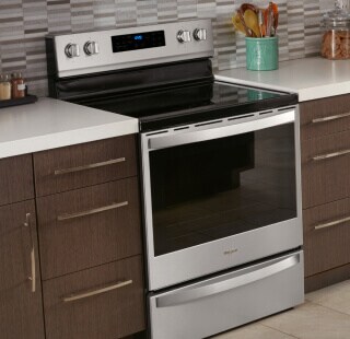 Whirlpool® Range set in cabinetry