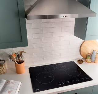 An induction cooktop in a modern kitchen