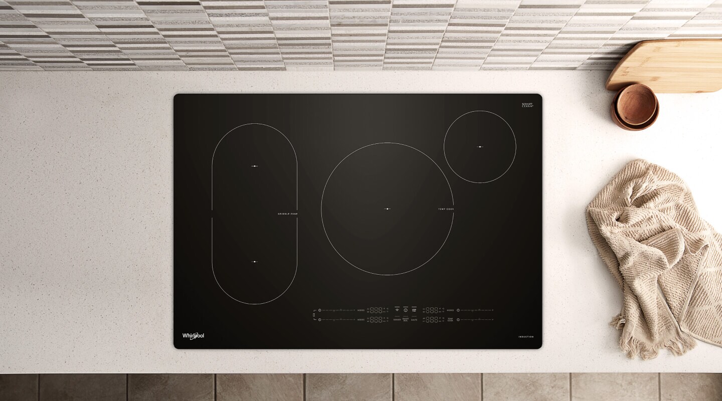 An overhead shot of a Whirlpool® Induction Cooktop