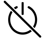 Power button crossed out icon