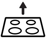 Raise cooktop icon