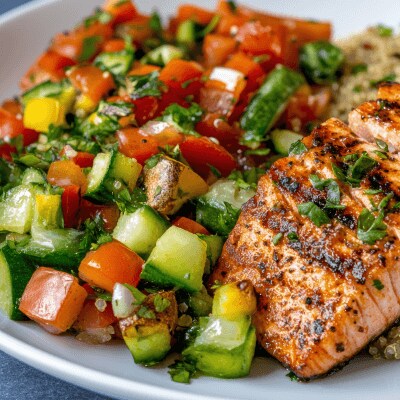 Salmon and roasted vegetables