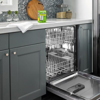 Door open on empty dishwasher