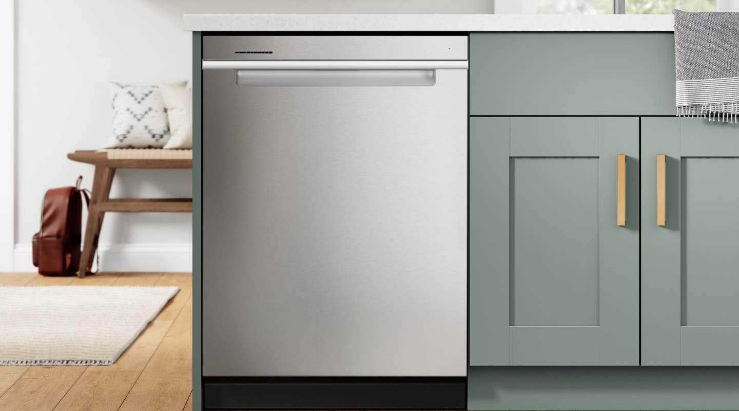 Whirlpool® dishwasher set in green cabinetry Whirlpool® dishwasher set in green cabinetry
