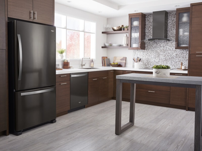 Whirlpool® appliances in a modern kitchen