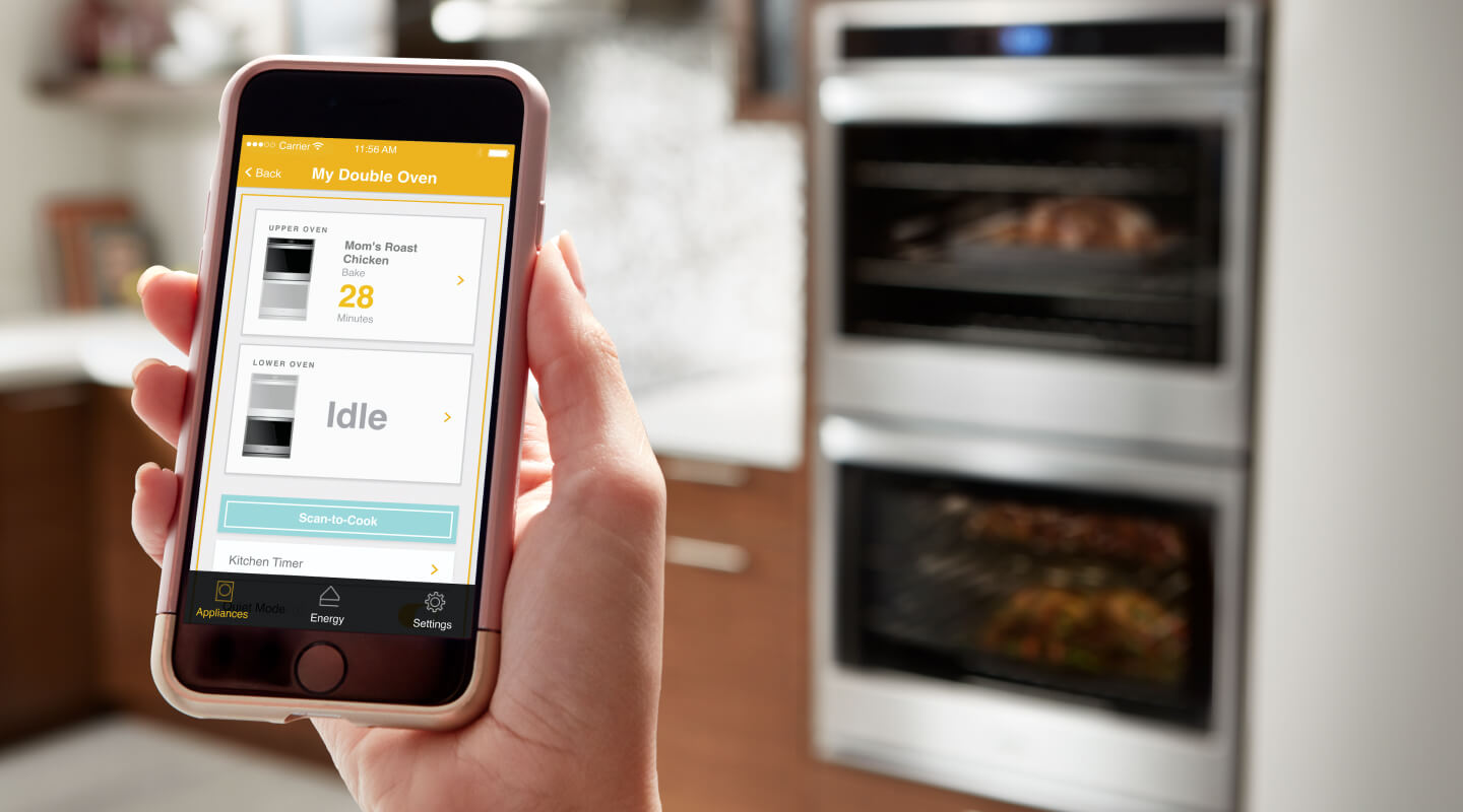 Someone running their double wall oven from their phone app