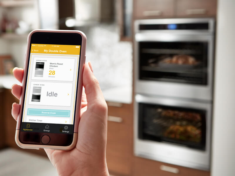 Someone running their double wall oven from their phone app