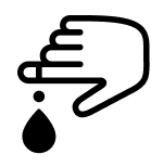 Hand with a drop of blood icon