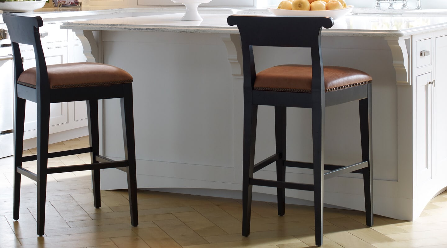 Two stools at a kitchen island Two stools at a kitchen island