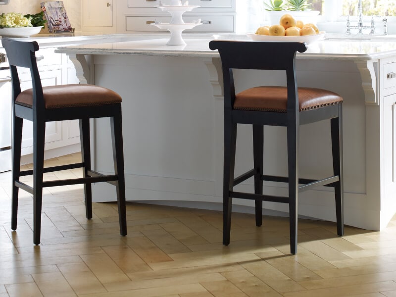 Two stools at a kitchen island Two stools at a kitchen island
