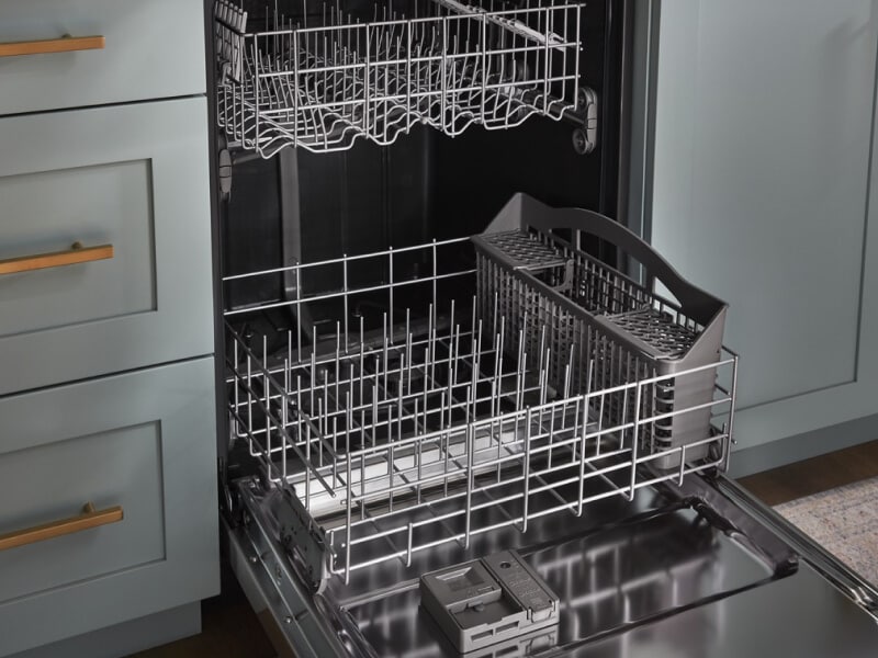 Dishwasher open to show racks Dishwasher open to show racks
