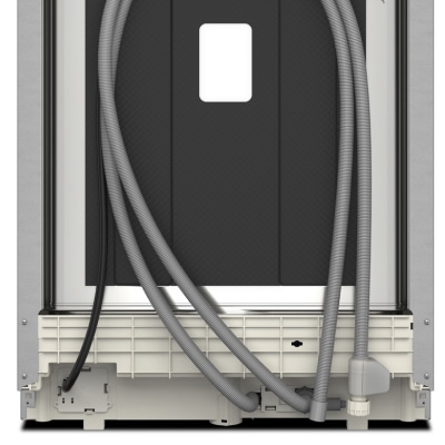 A closeup of a dishwasher drain hose A closeup of a dishwasher drain hose