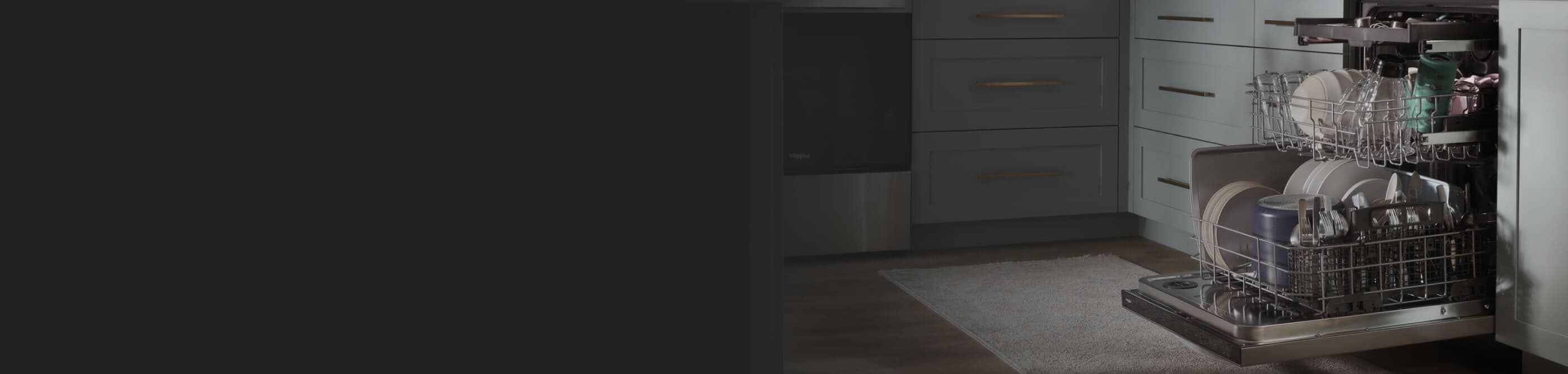 Fully-loaded Whirlpool® Dishwasher with three racks