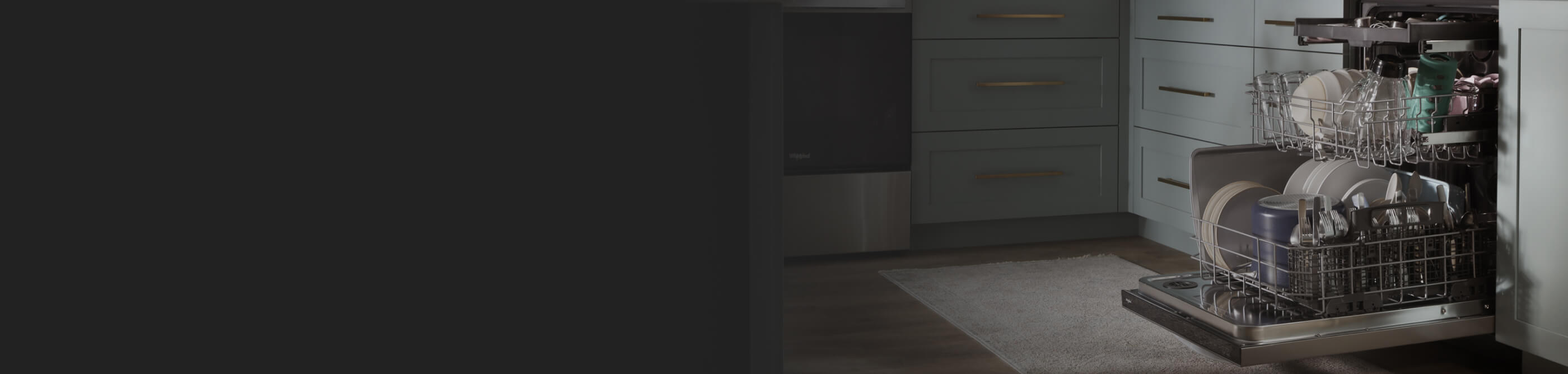 Fully-loaded Whirlpool® Dishwasher with three racks 