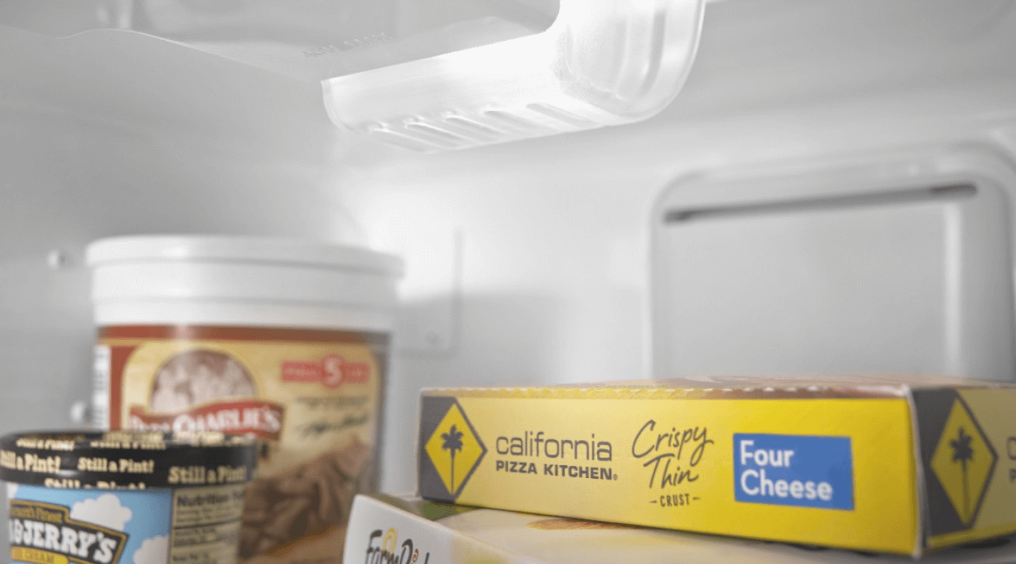 A closeup of frozen items in a Whirlpool® Freezer A closeup of frozen items in a Whirlpool® Freezer
